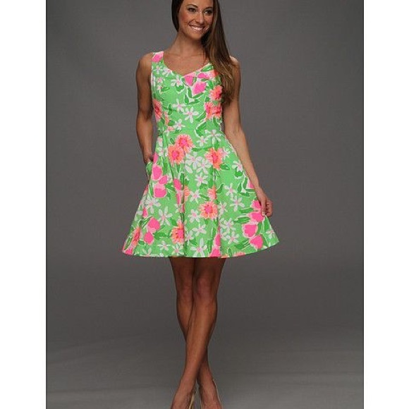 Lily Pulitzer🌷 “Freja” Dress Green and Pink - Picture 7 of 8